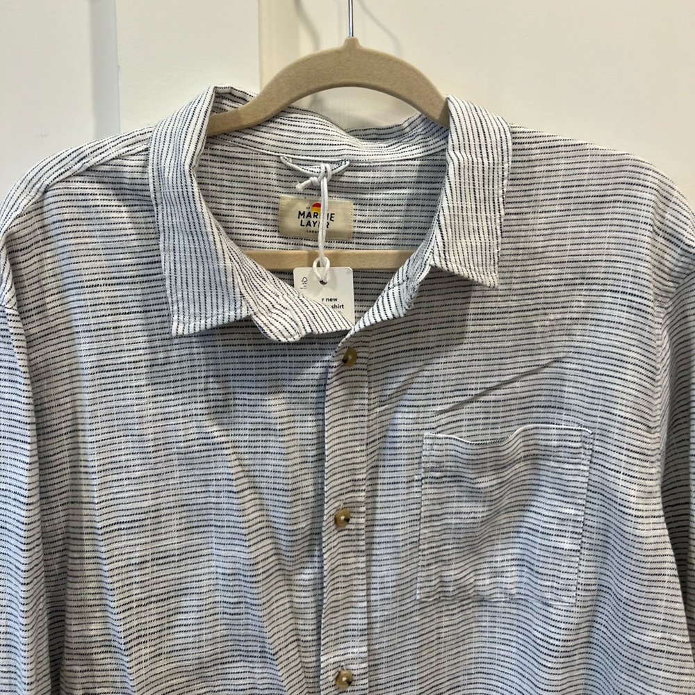 NWT Marine Layer Selvage Striped Long Sleeve Button Front Shirt